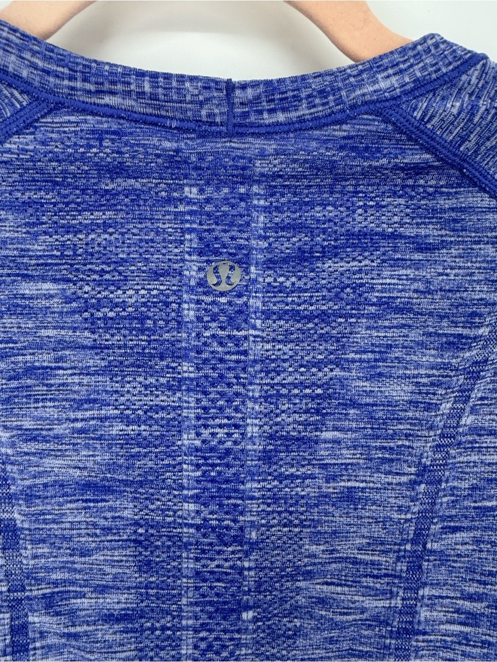 Lululemon Swiftly Tech LS Crew Size 4 Blue Space Dye Heathered Hip Length Top - Picture 5 of 7